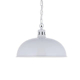 Hand Painted Iron Pendant Lights Berwick Rustic Dome Pendant Light Pale Grey