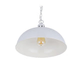 Hand Painted Iron Pendant Lights Berwick Rustic Dome Pendant Light Pale Grey