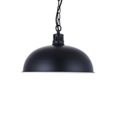 Hand Painted Iron Pendant Lights Berwick Rustic Dome Pendant Light Matt Black