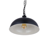 Hand Painted Iron Pendant Lights Berwick Rustic Dome Pendant Light Matt Black