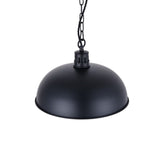 Hand Painted Iron Pendant Lights Berwick Rustic Dome Pendant Light Matt Black