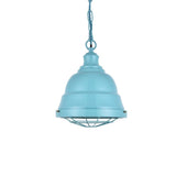 Ganton Vintage Cage Pendant Light Duck Egg Blue Turquoise - SE Home