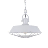 Hand Painted Iron Pendant Lights Brewer Cage Industrial  Pendant Light Pale Grey