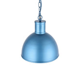 Hand Painted Iron Pendant Lights Wardour Industrial Bay Pendant Light Aston Blue