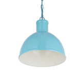 Hand Painted Iron Pendant Lights Wardour Industrial Bay Pendant Light Duck Egg Blue Turquoise