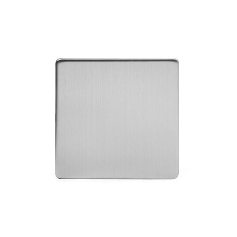 Screwless Brushed chrome metal Single Blanking Plates - SE Home