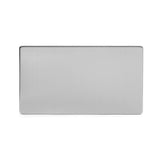 Screwless Brushed chrome metal Double Blanking Plate - SE Home