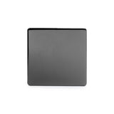 Screwless Black Nickel - Black Trim - Slim Plate Screwless Black Nickel metal Single Blanking Plate
