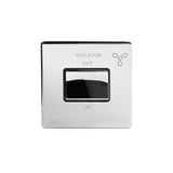 Screwless Polished Chrome 3-Pole Fan Isolator Light Switch - SE Home