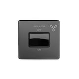 Screwless Black Nickel 3-Pole Fan Isolator Switch - SE Home