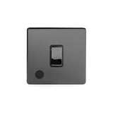 Screwless Black Nickel - Black Trim - Slim Plate Screwless Black Nickel 1 Gang Flex Outlet 20 Amp Switch