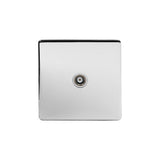 Screwless Polished Chrome 1 Gang Co Axial TV and Satelite Socket - SE Home
