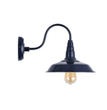 Hand Painted Iron Wall Lights Argyll Industrial Wall Light Squid Ink Navy Blue