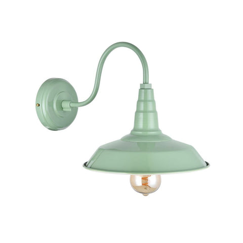 Hand Painted Iron Wall Lights Argyll Industrial Wall Light Chalk Mint Green