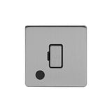 Screwless Brushed Chrome - Black Trim - Slim Plate Screwless Brushed Chrome 13A Unswitched Connection Unit Flex Outlet