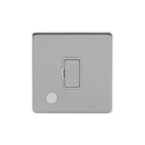 Screwless Brushed Chrome - White Trim - Slim Plate Screwless Brushed Chrome 13A Unswitched Connection Unit Flex Outlet