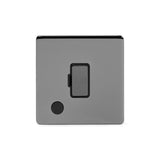 Screwless Black Nickel - Black Trim - Slim Plate Screwless Black Nickel 13A Unswitched Connection Unit Flex Outlet