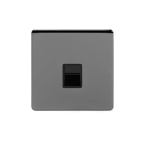 Screwless Black Nickel 1 Gang Telephone Secondary Socket BT - SE Home