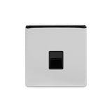 Screwless Polished Chrome 1 Gang Telephone Secondary Socket - SE Home
