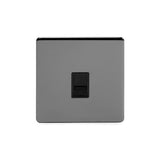 Screwless Black Nickel - Black Trim - Slim Plate Screwless Black Nickel 1 Gang Data Socket RJ45 Cat5/cat6