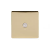 Screwless Brushed Brass - White Trim - Slim Plate Screwless Brushed Brass 20A Flex Outlet