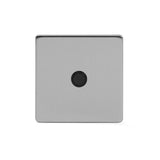 Screwless Brushed Chrome - Black Trim - Slim Plate Screwless Brushed Chrome 20A Flex Outlet