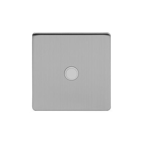 Screwless Brushed Chrome - White Trim - Slim Plate Screwless Brushed Chrome 20A Flex Outlet