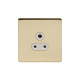Screwless Brushed Brass 5 Amp Unswitched Plug Socket - SE Home