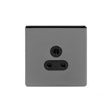 Screwless Black Nickel - Black Trim - Slim Plate Screwless Black Nickel 5 Amp Unswitched Plug Socket
