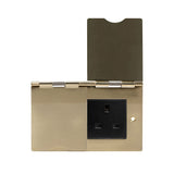 Screwless Brushed Brass 13A 2 Gang Euromod Floor Socket - SE Home