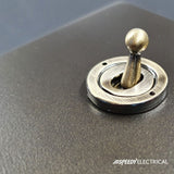 Screwless Bronze - Black Trim - Slim Plate Screwless Bronze 20A 3 Gang Intermediate Toggle Light Switch