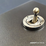 Screwless Bronze - Black Trim - Slim Plate Screwless Bronze 20A 2 Gang Intermediate Toggle Light Switch