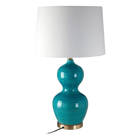 Table Lamp With Blue Ceramic Base - SE Home