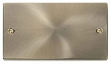 Antique Brass 2 Gang Blank Plate - SE Home