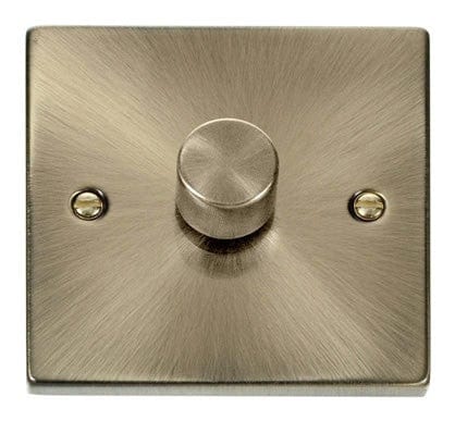 Antique Brass 1 Gang 2 Way LED 100W Trailing Edge Dimmer Light Switch - SE Home