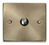 Antique Brass Satellite Socket 1 Gang - Black Trim - SE Home