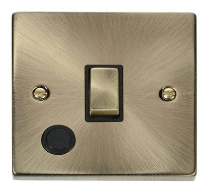 Antique Brass 1 Gang 20A Ingot DP Switch With Flex - Black Trim - SE Home