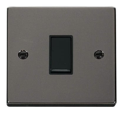 Black Nickel 10A 1 Gang 2 Way Light Switch - Black Trim - SE Home