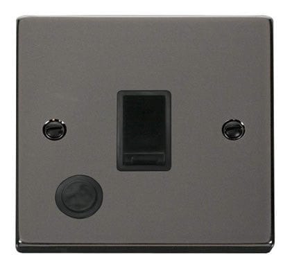 Black Nickel - Black Inserts Black Nickel 1 Gang 20A DP Switch With Flex - Black Trim