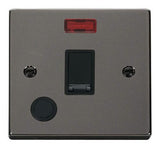 Black Nickel - Black Inserts Black Nickel 1 Gang 20A DP Switch With Flex With Neon - Black Trim