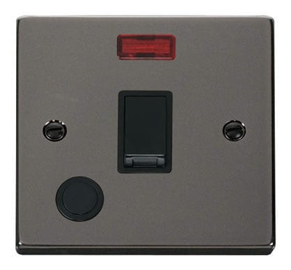 Black Nickel 1 Gang 20A DP Switch With Flex With Neon - Black Trim - SE Home