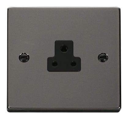 Black Nickel 1 Gang 2A Round Pin Socket - Black Trim - SE Home