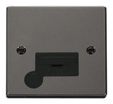 Black Nickel 13A Fused Connection Unit With Flex - Black Trim - SE Home