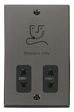 Black Nickel Shaver Socket 115v/230v - Black Trim - SE Home