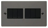 Black Nickel 10A 6 Gang 2 Way Light Switch - Black Trim - SE Home