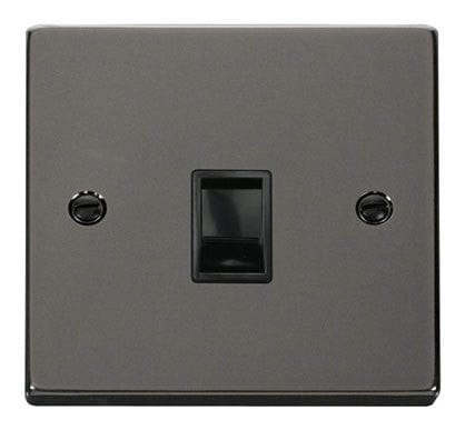 Black Nickel Rj11 Socket - Black Trim - SE Home