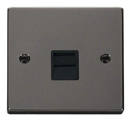 Black Nickel Secondary Telephone Single Socket - Black Trim - SE Home