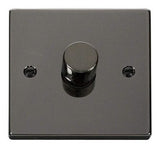 Black Nickel 1 Gang 2 Way LED 100W Trailing Edge Dimmer Light Switch - SE Home