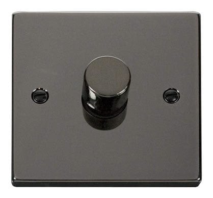Black Nickel 1 Gang 2 Way LED 100W Trailing Edge Dimmer Light Switch - SE Home