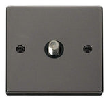Black Nickel Satellite Socket 1 Gang - Black Trim - SE Home